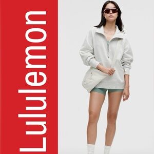NWT Lululemon Scuba Oversized Funnel Neck Half Zip Long XS/S Heathered Grey
